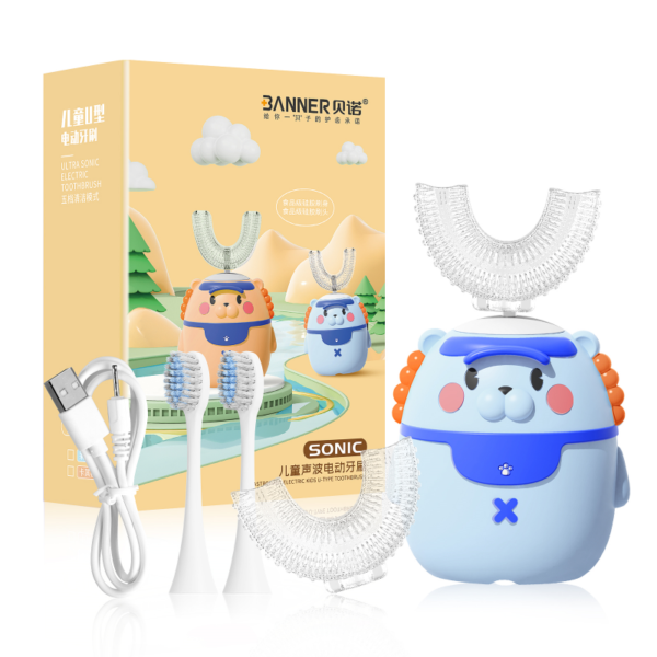 Silicone Soft U Shaped Sonic Electric Toothbrush for Children